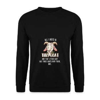 Une chèvre et une autre chèvre et une autre - Sweat-shirt Unisexe - noir - Devant - Alina (178cm) & Michal (187cm)