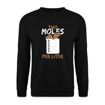 Two Moles Per Liter - Wissenschaften - Unisex Pullover - Schwarz - Vorne - Alina (178cm) & Michal (187cm)