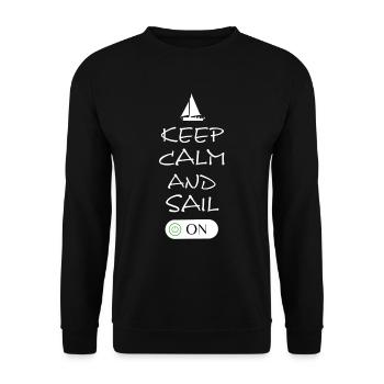 sailing keep calm - Unisex Pullover - Schwarz - Vorne - Alina (178cm) & Michal (187cm)