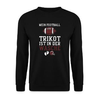 Mein Football Trikot Ist In Der... - Unisex Pullover - Schwarz - Vorne - Alina (178cm) & Michal (187cm)