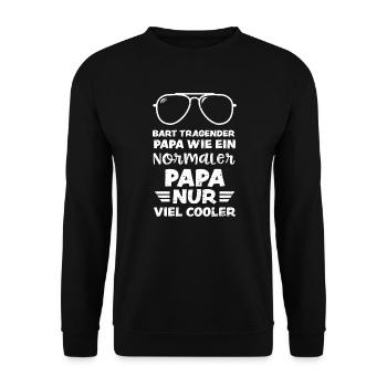 Bart Tragender Papa Wie Ein Norm... - Unisex Pullover - Schwarz - Vorne - Alina (178cm) & Michal (187cm)