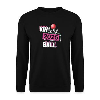 Kinball 2025 Kinballerin Kinballspielerin Kin-Ball - Unisex Pullover - Schwarz - Vorne - Alina (178cm) & Michal (187cm)