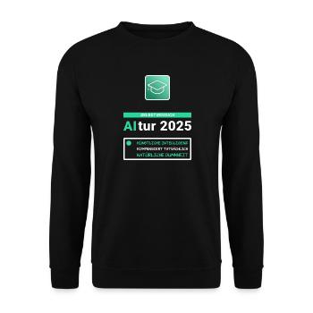 Selbstversuch AItur - Abi 2025 - Abimotto - Unisex Pullover - Schwarz - Vorne - Alina (178cm) & Michal (187cm)