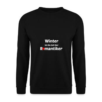 Winter Romantiker Romantisch - Unisex Pullover - Schwarz - Vorne - Alina (178cm) & Michal (187cm)