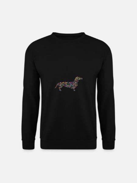 Hund Dackel Blumen Mandarin Geschenk - Unisex Pullover - Schwarz