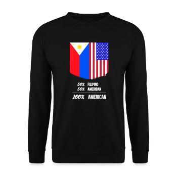 Fil-Am Design für stolze Pinoys - Unisex Pullover - Schwarz - Vorne - Alina (178cm) & Michal (187cm)