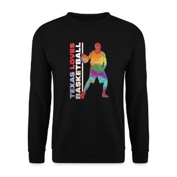 Texas basketball design for proud Texas fans - Unisex Sweatshirt - black - Front - Alina (178cm) & Michal (187cm)