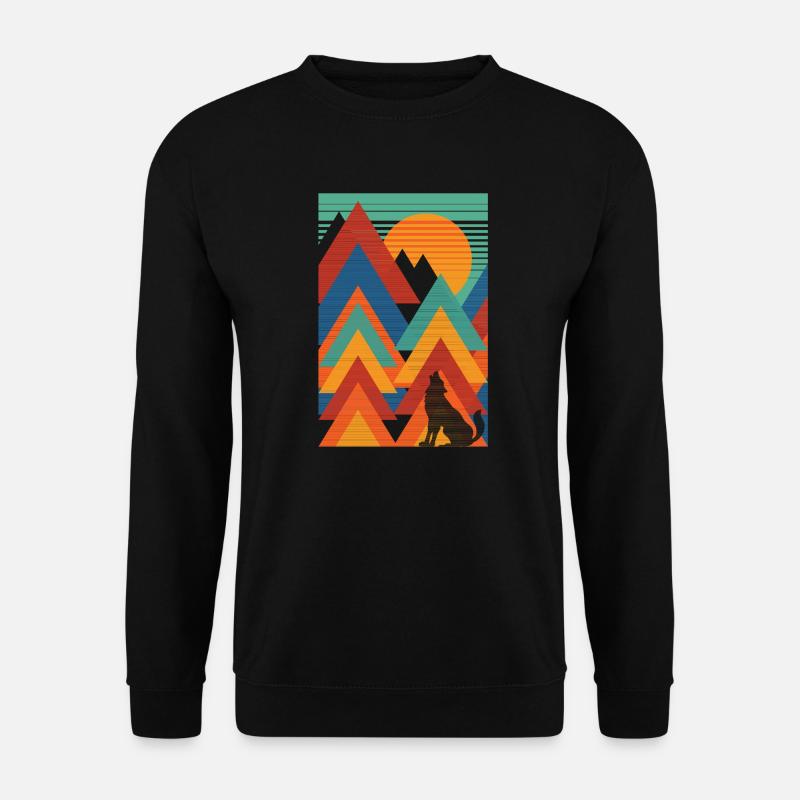 Landscape (Wolf, Triangles) - Unisex Sweatshirt - black
