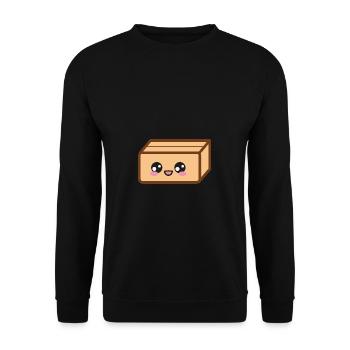 Karton Verpackung Umzug - Unisex Pullover - Schwarz - Vorne - Alina (178cm) & Michal (187cm)