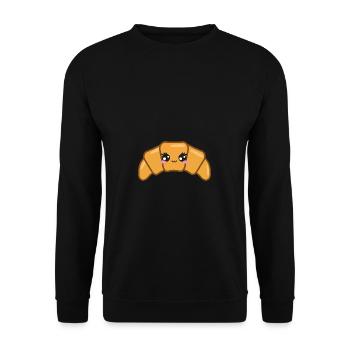 Croissant Doux Kawaii - Sweat-shirt Unisexe - noir - Devant - Alina (178cm) & Michal (187cm)