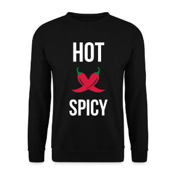 Hot & Spicy grill - Unisex Pullover - Schwarz - Vorne - Alina (178cm) & Michal (187cm)