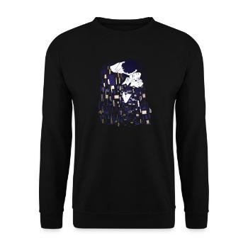Gustav Klimt kiss - Unisex Sweatshirt - black - Front - Alina (178cm) & Michal (187cm)