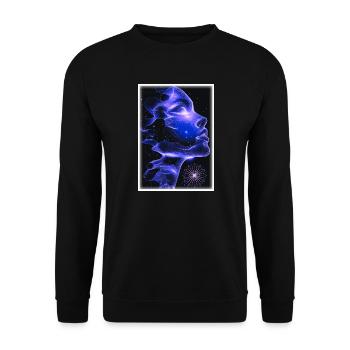 MiCalmaMente T-Shirt Cosmic Energy - Unisex Sweatshirt - black - Front - Alina (178cm) & Michal (187cm)