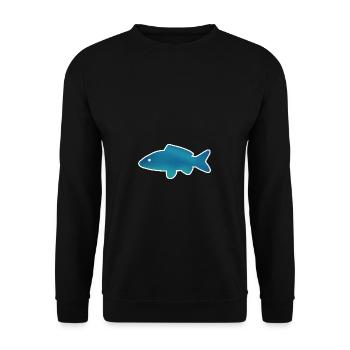 Fisch Angler Illustration - Unisex Pullover - Schwarz - Vorne - Alina (178cm) & Michal (187cm)
