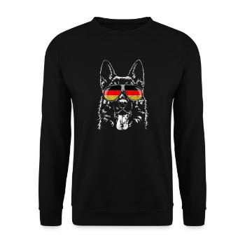 DEUTSCHER SCHÄFERHUND Allemagne Bannière Wilsigns - Sweat-shirt Unisexe - noir - Devant - Alina (178cm) & Michal (187cm)
