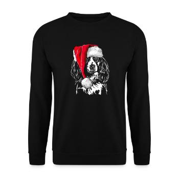 Santa KOOIKERHONDJE Chiens de Noël Wilsigns - Sweat-shirt Unisexe - noir - Devant - Alina (178cm) & Michal (187cm)
