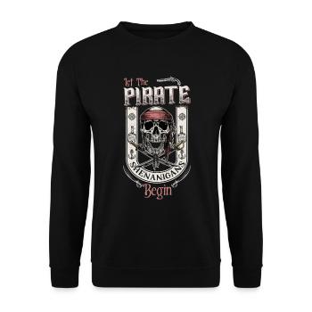 Laissez les manigances de pirates commencer le style de tatouage - Sweat-shirt Unisexe - noir - Devant - Alina (178cm) & Michal (187cm)
