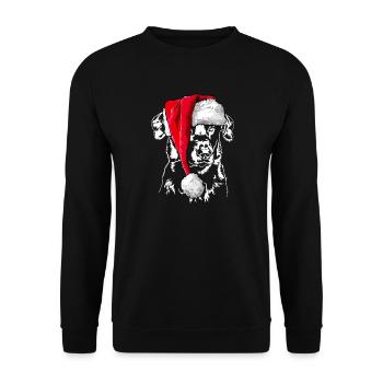 Santa BEAUCERON Chiens de Noël Wilsigns - Sweat-shirt Unisexe - noir - Devant - Alina (178cm) & Michal (187cm)