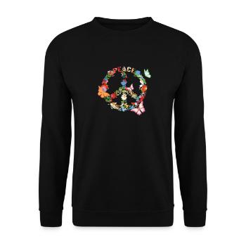 peace - Unisex Pullover - Schwarz - Vorne - Alina (178cm) & Michal (187cm)