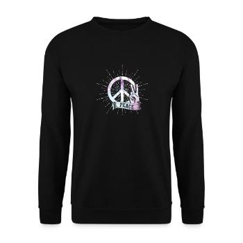 peace - Unisex Pullover - Schwarz - Vorne - Alina (178cm) & Michal (187cm)