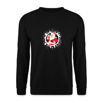 Santa Claus Christmas - Unisex Sweatshirt - black - Front - Alina (178cm) & Michal (187cm)