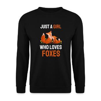Forest animal nature girl gift fox - Unisex Sweatshirt - black - Front - Alina (178cm) & Michal (187cm)