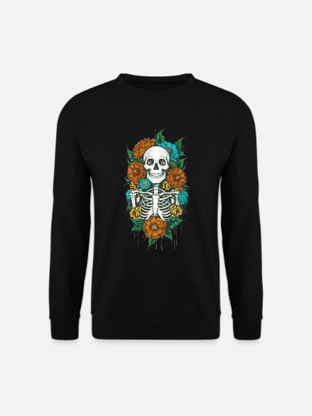Floral Skeleton 2 - Unisex Sweatshirt - black