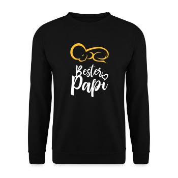 Bester Papi Vatertag Geschenk - Unisex Pullover - Schwarz - Vorne - Alina (178cm) & Michal (187cm)