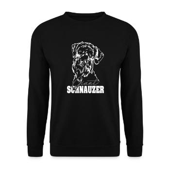 GIANT SCHNAUZER Portrait Wilsigns - Unisex Pullover - Schwarz - Vorne - Alina (178cm) & Michal (187cm)