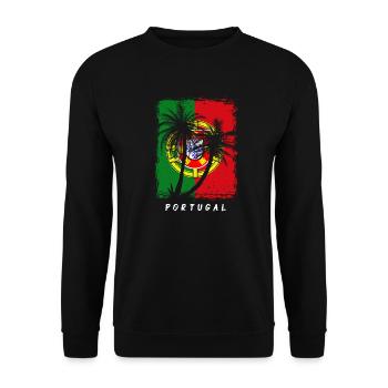 Portugal Drapeau Utilisé Look Drapeau Portugais - Sweat-shirt Unisexe - noir - Devant - Alina (178cm) & Michal (187cm)