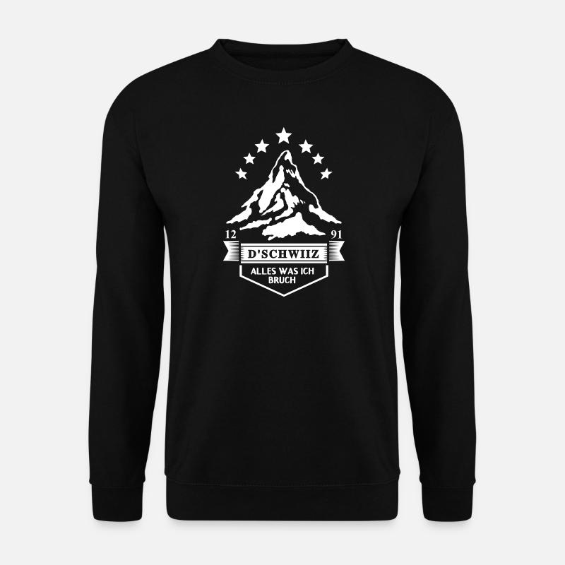 T-Shirt mit Matterhorn, Wahrzeichen der Schweiz. - Unisex Pullover - Schwarz