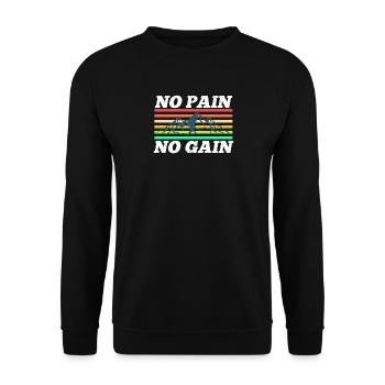 pas de douleur, pas de gain - Sweat-shirt Unisexe - noir - Devant - Alina (178cm) & Michal (187cm)