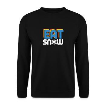 eat snow - Unisex Pullover - Schwarz - Vorne - Alina (178cm) & Michal (187cm)