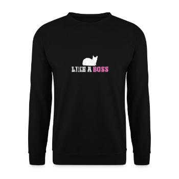 like a boss cat kitty kitty cat - Unisex Sweatshirt - black - Front - Alina (178cm) & Michal (187cm)