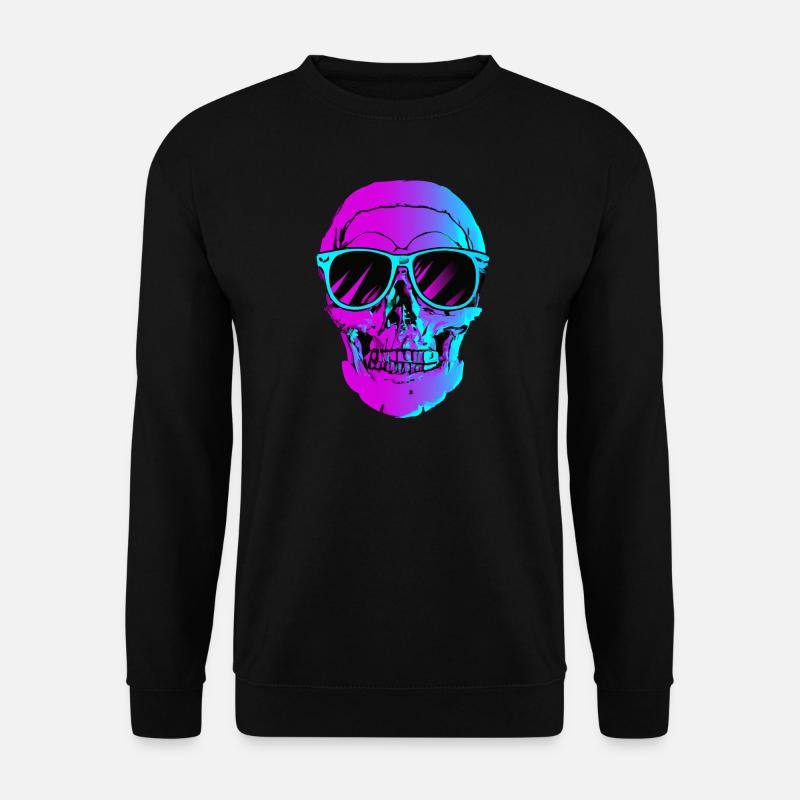 Synthwave Retro Schädel - Unisex Pullover - Schwarz