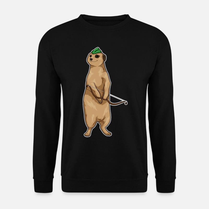 Erdmännchen Bogenschütze Bogen - Unisex Pullover - Schwarz