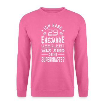Hochzeitsgeschenk 29 Jahre Ehe Hochzeitstag - Unisex Pullover - Pink - Vorne