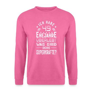 Hochzeitsgeschenk 49 Jahre Ehe Hochzeitstag - Unisex Pullover - Pink - Vorne