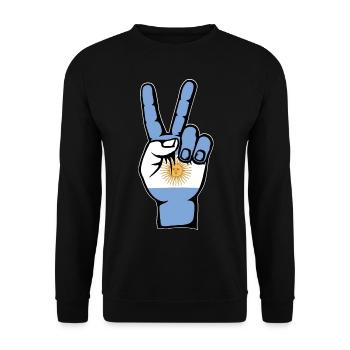 Argentina Flag Peace Symbol - Unisex Sweatshirt - black - Front - Alina (178cm) & Michal (187cm)