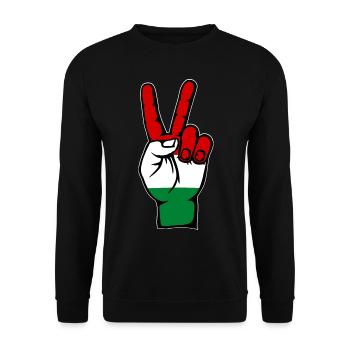 Drapeau de la Hongrie Symbole de la paix - Sweat-shirt Unisexe - noir - Devant - Alina (178cm) & Michal (187cm)