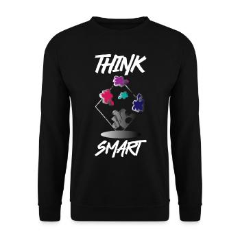 Think Smart Puzzle - Unisex Sweatshirt - black - Front - Alina (178cm) & Michal (187cm)