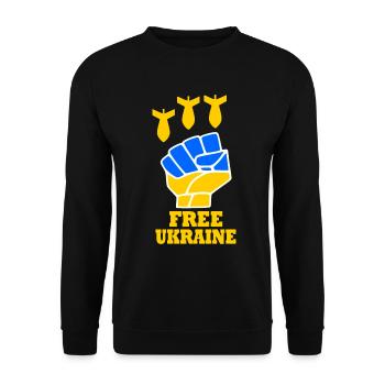 Ukraine - Unisex Pullover - Schwarz - Vorne - Alina (178cm) & Michal (187cm)