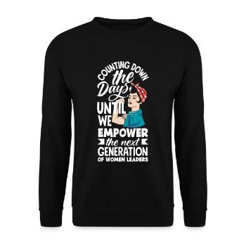 Nous responsabilisons la prochaine génération de femmes leaders - Sweat-shirt Unisexe - noir - Devant - Alina (178cm) & Michal (187cm)