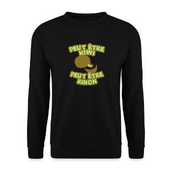 peut etre kiwi kinon expression fruit1 - Sweat-shirt Unisexe - noir - Devant - Alina (178cm) & Michal (187cm)
