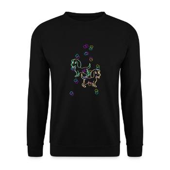 Dogs Colorful Retro Colorful Kids Baby Pets - Unisex Sweatshirt - black - Front - Alina (178cm) & Michal (187cm)
