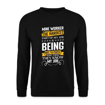 Miners Workers Miners Mine - Unisex Sweatshirt - black - Front - Alina (178cm) & Michal (187cm)