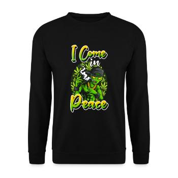 Ufo Weltall Universum - Unisex Pullover - Schwarz - Vorne - Alina (178cm) & Michal (187cm)