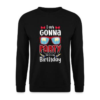 Feier Geburtstag Mädelsabend - Unisex Pullover - Schwarz - Vorne - Alina (178cm) & Michal (187cm)