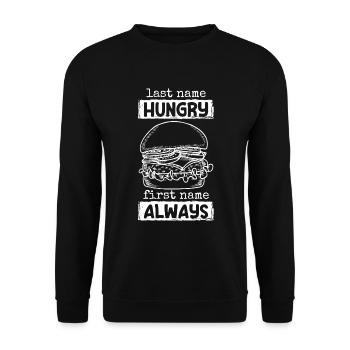 All you can eat Theke Mahlzeit Vielesser - Unisex Pullover - Schwarz - Vorne - Alina (178cm) & Michal (187cm)