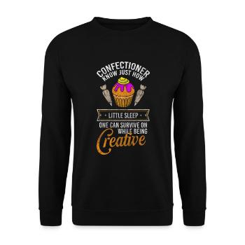 Pastry chef baking tarts - Unisex Sweatshirt - black - Front - Alina (178cm) & Michal (187cm)